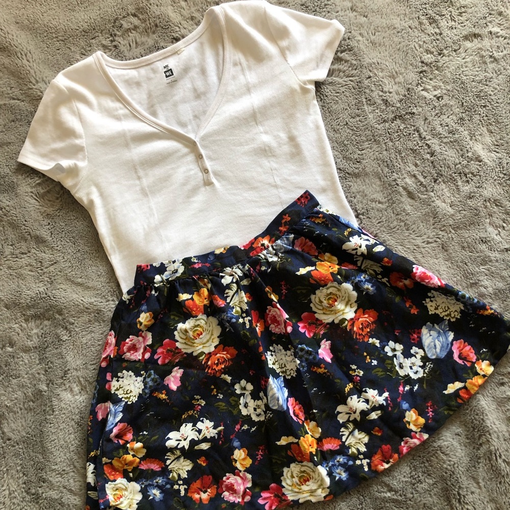 Floral skater skirt